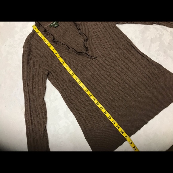 Eddie Bauer Sweater Ribbed Coiled Rope Knit Ruffle - Picture 5 of 9